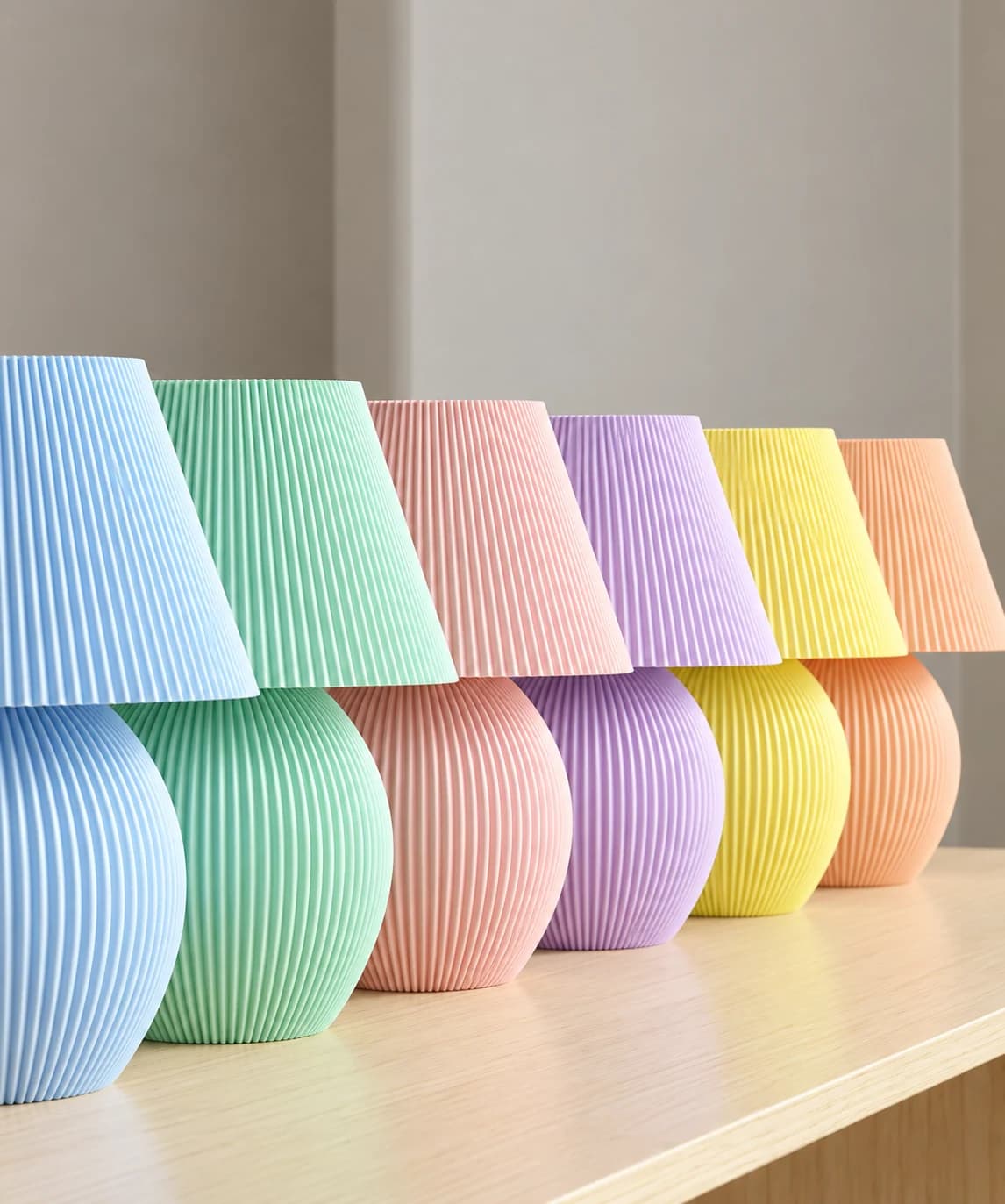 Luminária Decorativa de Mesa Retrô Canelada