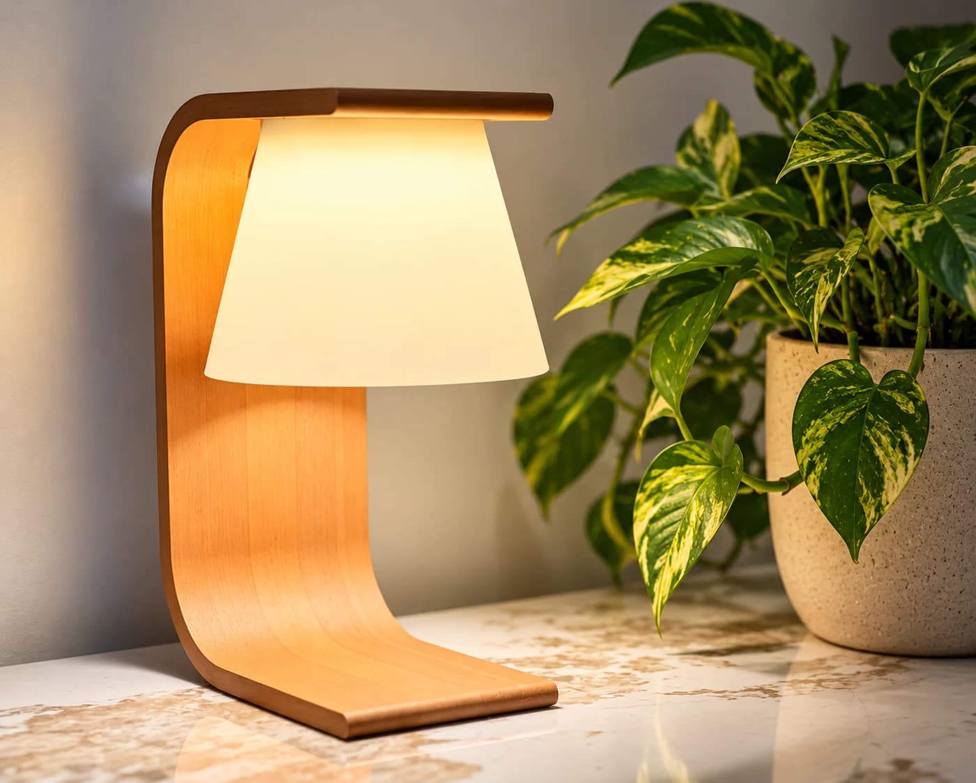 Luminária de Mesa Curva Modern – Abajur Decorativo