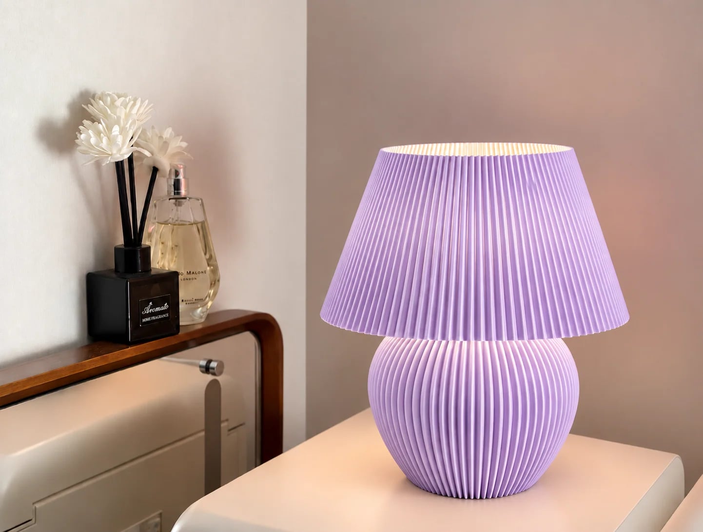 Luminária Decorativa de Mesa Retrô Canelada