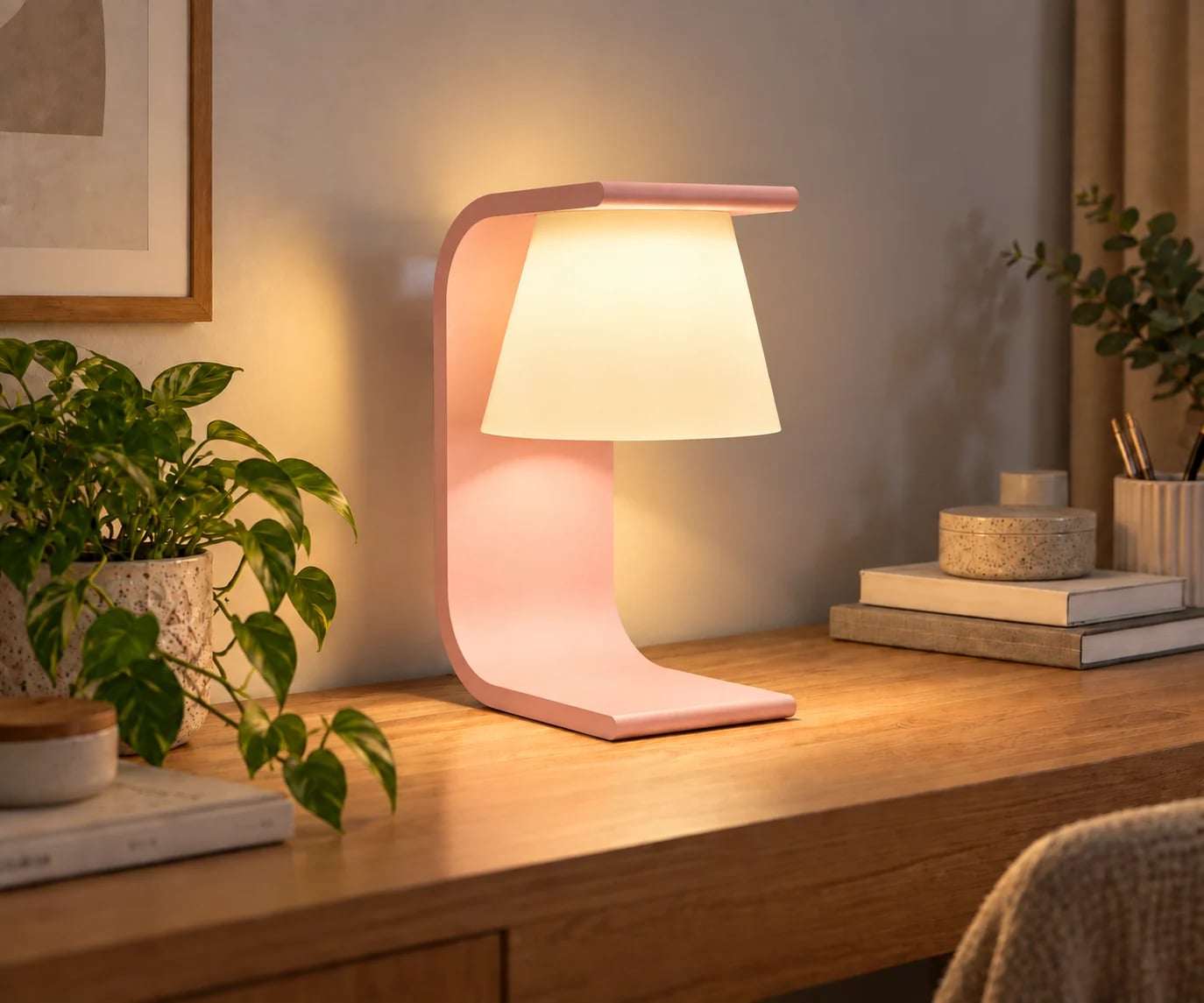 Luminária de Mesa Curva Modern – Abajur Decorativo
