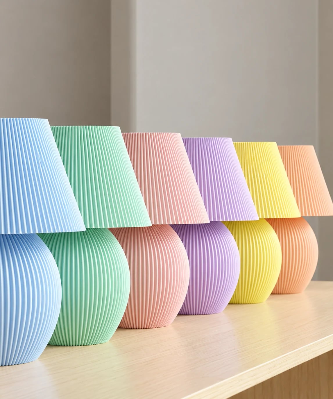 Luminária Decorativa de Mesa Retrô Canelada