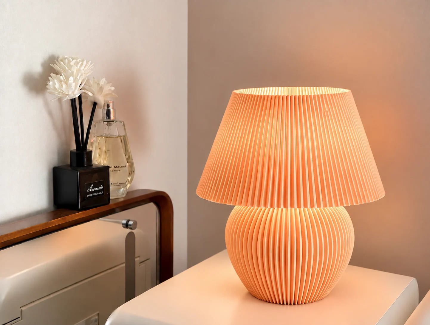 Luminária Decorativa de Mesa Retrô Canelada