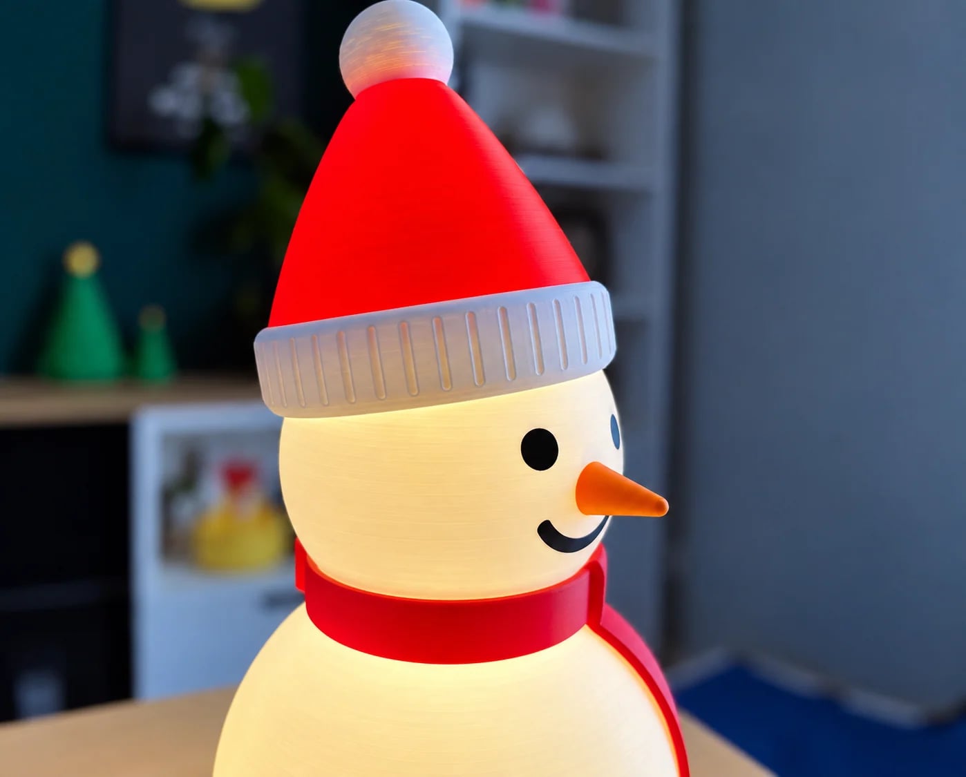 Luminária Boneco de Neve Natalino Decorativa Luz LED
