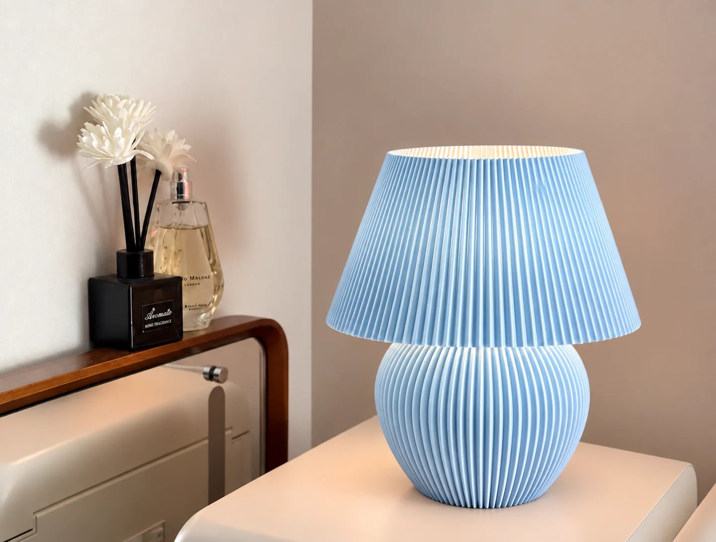 Luminária Decorativa de Mesa Retrô Canelada