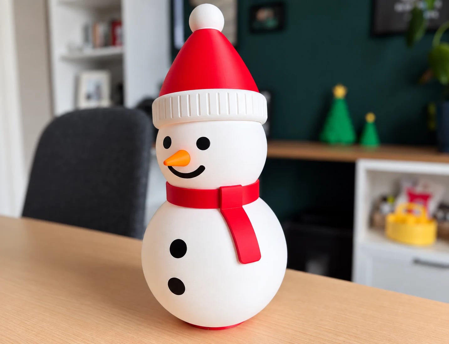 Luminária Boneco de Neve Natalino Decorativa Luz LED