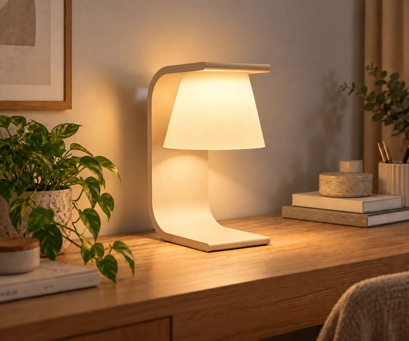 Luminária de Mesa Curva Modern – Abajur Decorativo
